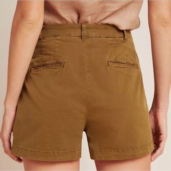 Anthropologie | Kelyn Pleated City Short | Size 12 | Olive - Picture 5 of 13
